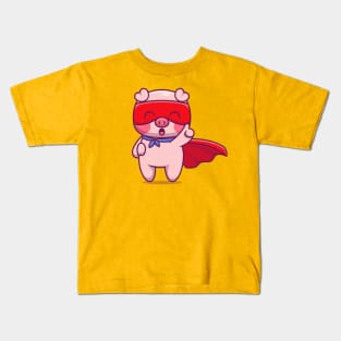 Cute Pig Superhero Kids T-Shirt